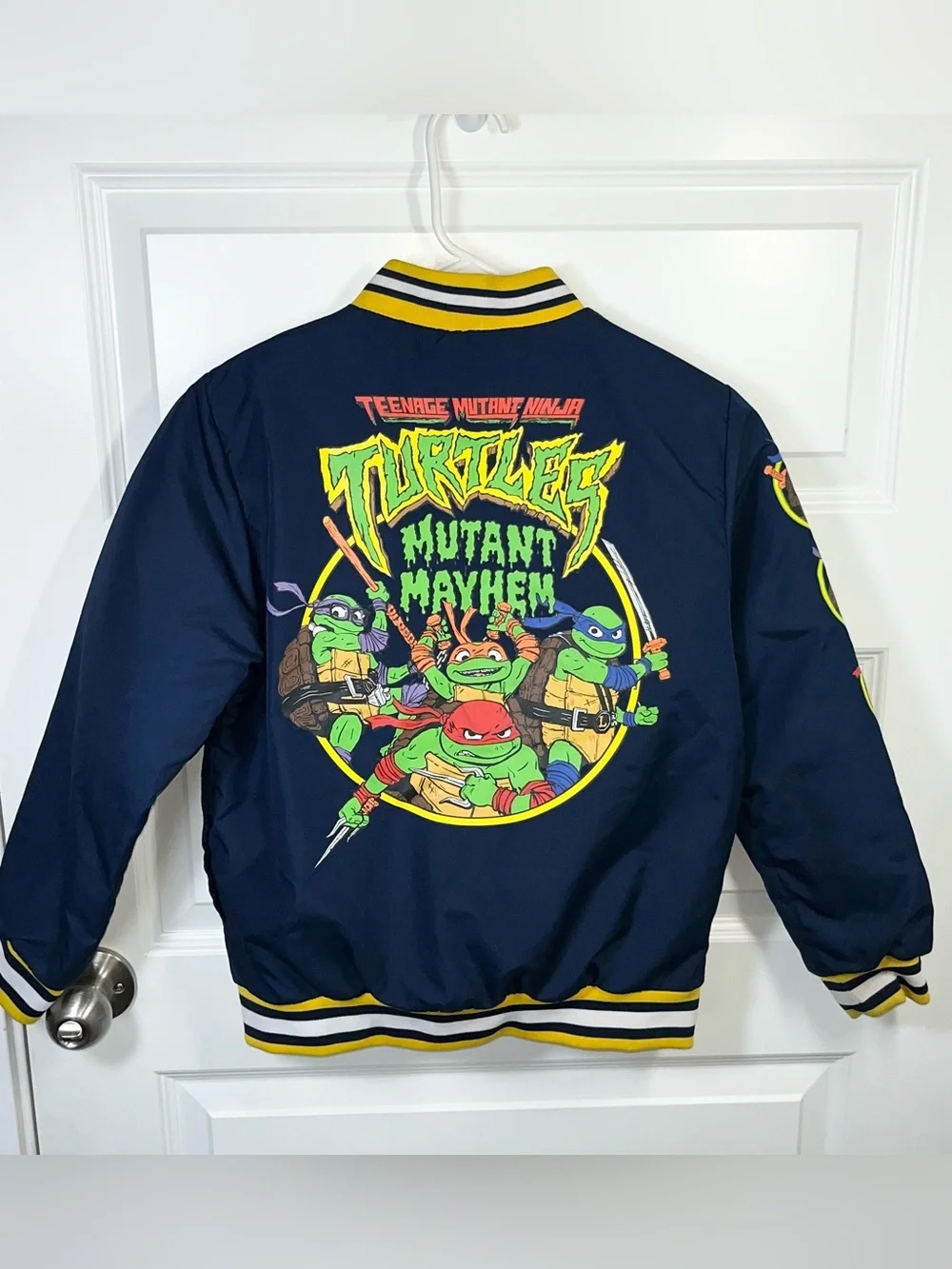 TMNT Mutant Mayhem Boys 10/12 Bomber Varsity Jacket Ninja Turtles